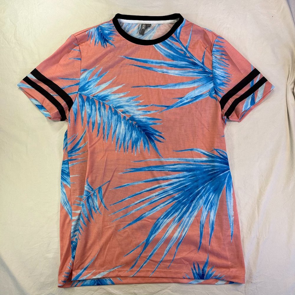 ASOS Men’s Medium T-Shirt (Pink w/ blue palm pattern)